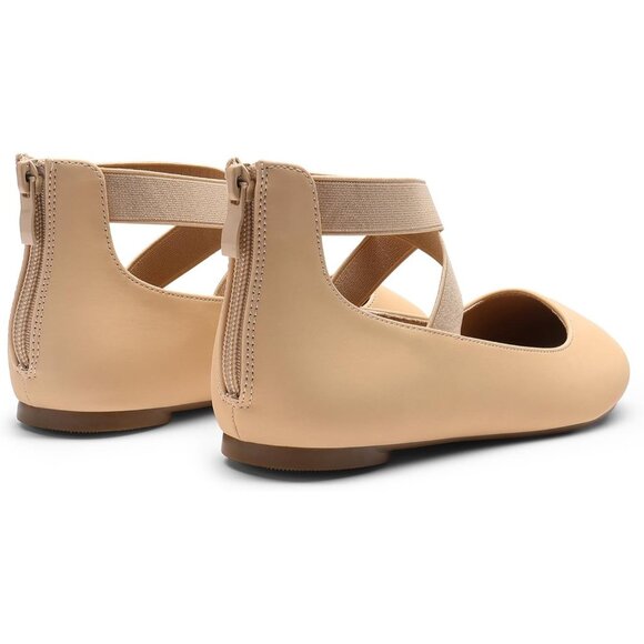 Dream Pairs Women Nubuck Faux Suede Flats Comfortable Elastic Ankle Straps Shoes - Picture 5 of 7